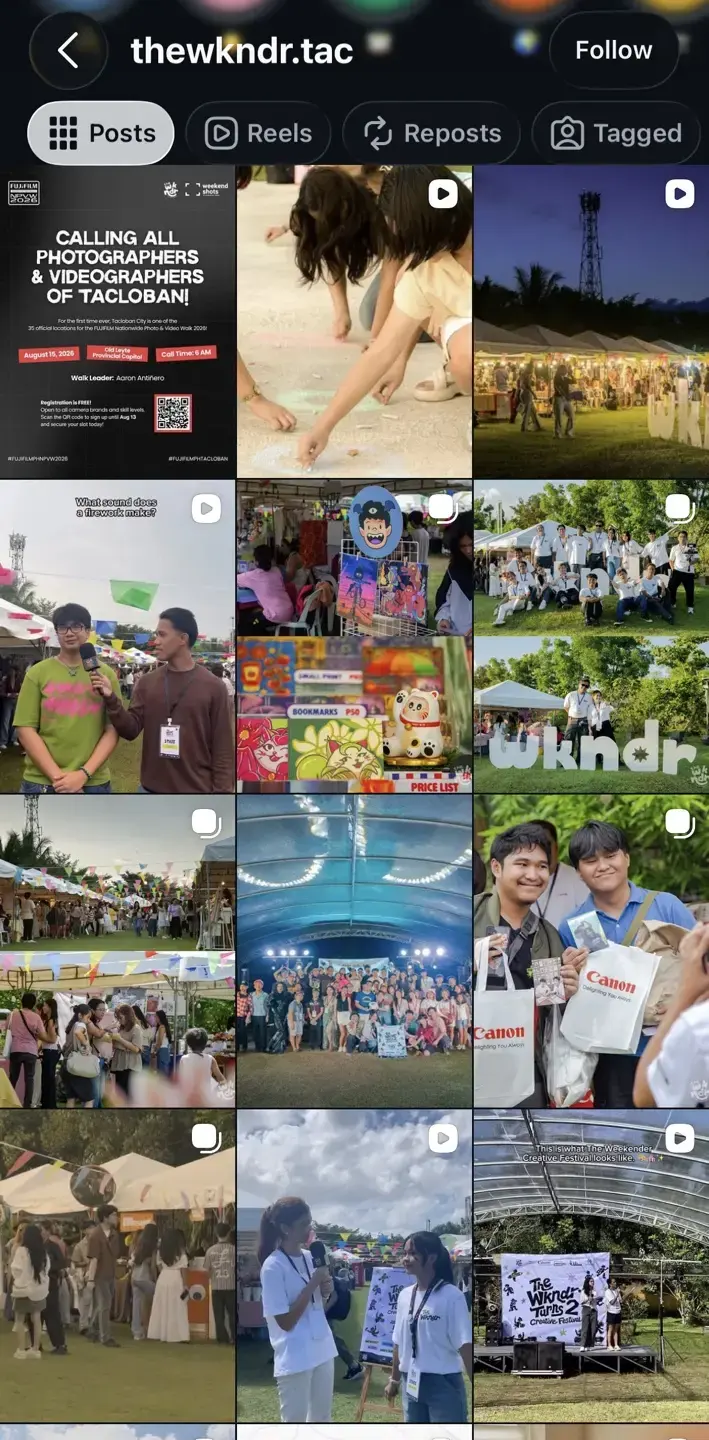 Published Weekender Instagram feed overview